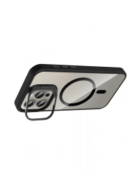 Joko Apple iPhone 15 Pro Max Remim Lensli Magsafe Standlı Kapak - Siyah