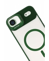 Joko Apple iPhone 17 Air Remim Lensli Magsafe Standlı Kapak - Koyu Yeşil