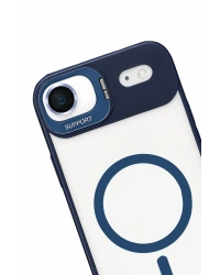 Joko Apple iPhone 17 Air Remim Lensli Magsafe Standlı Kapak - Lacivert