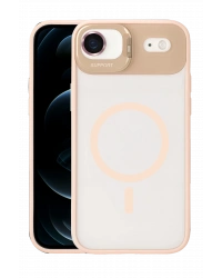 Joko Apple iPhone 17 Air Remim Lensli Magsafe Standlı Kapak - Pembe