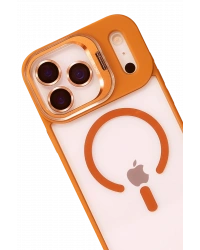 Joko Apple iPhone 17 Pro Max Remim Lensli Magsafe Standlı Kapak - Turuncu