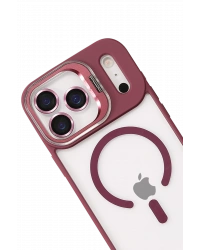 Joko Apple iPhone 17 Pro Remim Lensli Magsafe Standlı Kapak - Bordo