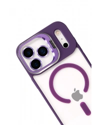 Joko Apple iPhone 17 Pro Remim Lensli Magsafe Standlı Kapak - Derin Mor