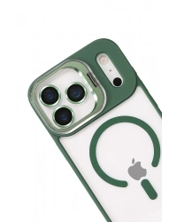 Joko Apple iPhone 17 Pro Remim Lensli Magsafe Standlı Kapak - Koyu Yeşil