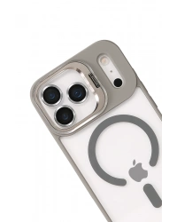 Joko Apple iPhone 17 Pro Remim Lensli Magsafe Standlı Kapak - Titan Gri