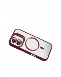 Joko Apple iPhone 17 Remim Lensli Magsafe Standlı Kapak - Bordo