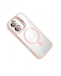 Joko Apple iPhone 17 Remim Lensli Magsafe Standlı Kapak - Pembe