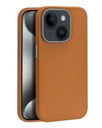 Joko iPhone 15 Kılıf Wonder Deri Magsafe Kapak - Kahverengi