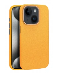 Joko iPhone 15 Kılıf Wonder Deri Magsafe Kapak - Turuncu