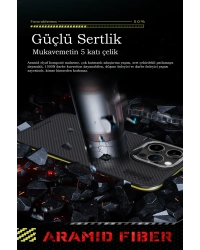 Joko iPhone 15 Pro Max Kılıf Aramid 600D Kevlar Karbon Fiber Magsafe Kapak - Lacivert