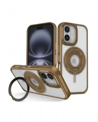 Joko iPhone 16 Banza Magsafe Standlı Kapak - Kahverengi