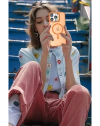 Joko iPhone 16 Plus Flet Lens Magsafe Kapak - Turuncu