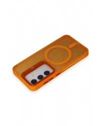 Joko Samsung Galaxy S24 Flet Lens Magsafe Kapak - Turuncu