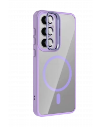 Joko Samsung Galaxy S25 Remim Lensli Magsafe Standlı Kapak - Lila