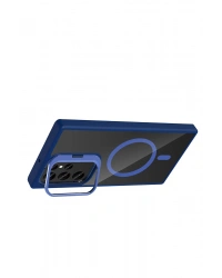 Joko Samsung Galaxy S25 Ultra Remim Lensli Magsafe Standlı Kapak - Lacivert