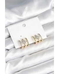 Kaburga Model Kutup Yıldızı Detaylı Gold Renk Kadın Küpe