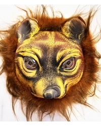 Kahverengi Saçlı Kaplan Aslan Leopar Maskesi Mega Peluş 32 No