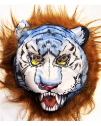 Kahverengi Saçlu Köpek Kurt Kaplan Maskesi Mega Peluş 34 No