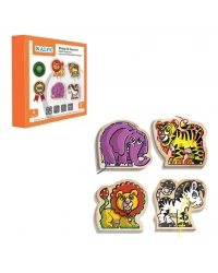 KAL-1019-1020 Chiva, Ahşap İp Geçirme- Safari Hayvanlar