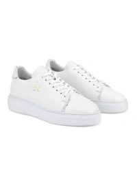 Kalın Ortopedik Tabanlı %100 Deri Sneaker Spor Ayakkabı - Beyaz