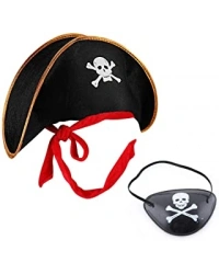 Kaptan Jack Çocuk Korsan Şapkası ve Göz Bandı Seti