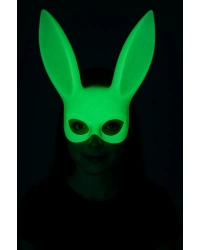 Karanlıkta Yanan Glow Floresan Tavşan Maskesi 32x22 cm
