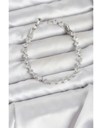 Kare Zirkon Taşlı Gümüş Renk Pirinç Su Yolu Kadın Bileklik