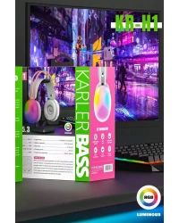 Karler Bass KRH1 RGB Kafaüstü Kablosuz Kulaklık - Siyah
