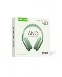 Karler Bass KRH2 Aktif Gürültü Engelleyici Özellikli BT 5.3 Kafaüstü Kablosuz Kulaklık - Yeşil