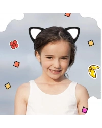 Kedi Kulak Taç Siyah İçi Beyaz Renk Pofuduk 15X17 cm