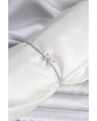 Kelebek Model Zirkon Taşlı Gümüş Renk Pirinç Su Yolu Kadın Bileklik