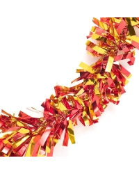 Kırmızı Altın Renk 6 cm Genişlik Garland Çift Renk Sim Süs 180 cm