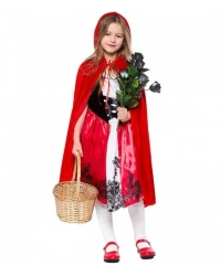 Kırmızı Başlıklı Kız Şapkalı Pelerin 90 cm