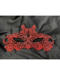 Kırmızı Dantel Masquerade Maskesi Çift Taraflı 10 No