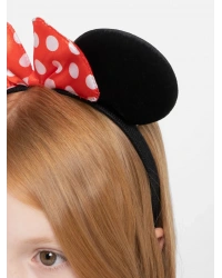 Kırmızı Fiyonklu  Taç Fare Tacı Kafa Bandı