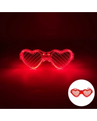Kırmızı LED Işıklı Kalp Gözlük – 3 Modlu Parti