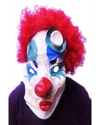 Kırmızı Renk Afro Bonus Peruklu Palyaço Maske NessiWorld