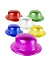 Kırmızı Renk Hologramlı Plastik Yuvarlak Melon 27x24 cm