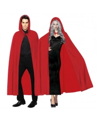 Kırmızı Renk Kapşonlu Pelerin 120 cm