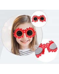 Kırmızı Renk Papatya Şekilli Parti Gözlüğü 18x10cm
