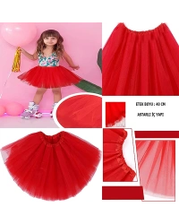 Kırmızı Renk Tütü Etek Bale Eteği Gösteri Eteği Çocuk Bebek Boy