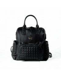 Kitty Deri Anne Bebek Bakım Sırt Çantası 7271 Siyah