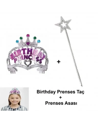 Kız Çocuk Doğum Günü Prenses Seti – Taç ve Sihirli Asa