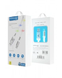 Konfulon DC09 Ses Duyarlı Işıklı Micro USB Kablo 1M 2A - Siyah
