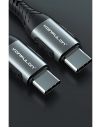 Konfulon DC43 Type-C to Type-C 1M Örgü 60W Hızlı Şarj Kablo - Yeşil