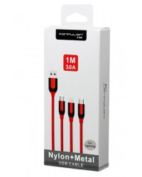Konfulon S51 Lightning Kablo iphone Uyumlu 1M 3A - Kırmızı