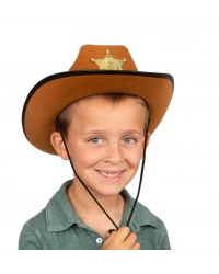 Kovboy Şerif Şapkası Kahve 12 Adet - Kostüm, Parti ve Gösteri Şapkası