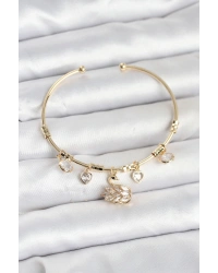 Kuğu Charmlı Gold Renk Kadın Bileklik