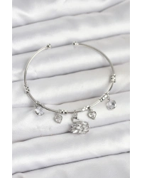 Kuğu Charmlı Gümüş Renk Kadın Bileklik