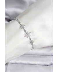 Kutup Yıldızı Model Zirkon Taşlı Gümüş Renk Su Yolu Kadın Bileklik